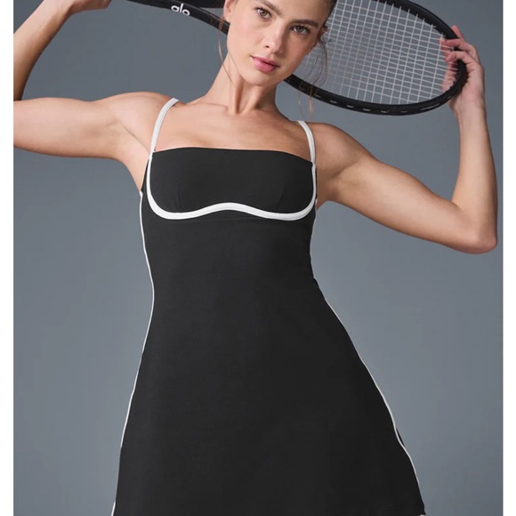 NWT ALO Yoga Airbrush Streamlined Dress in Black/White Size XS - Picture 3 of 7